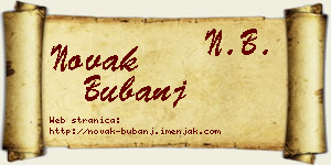 Novak Bubanj vizit kartica